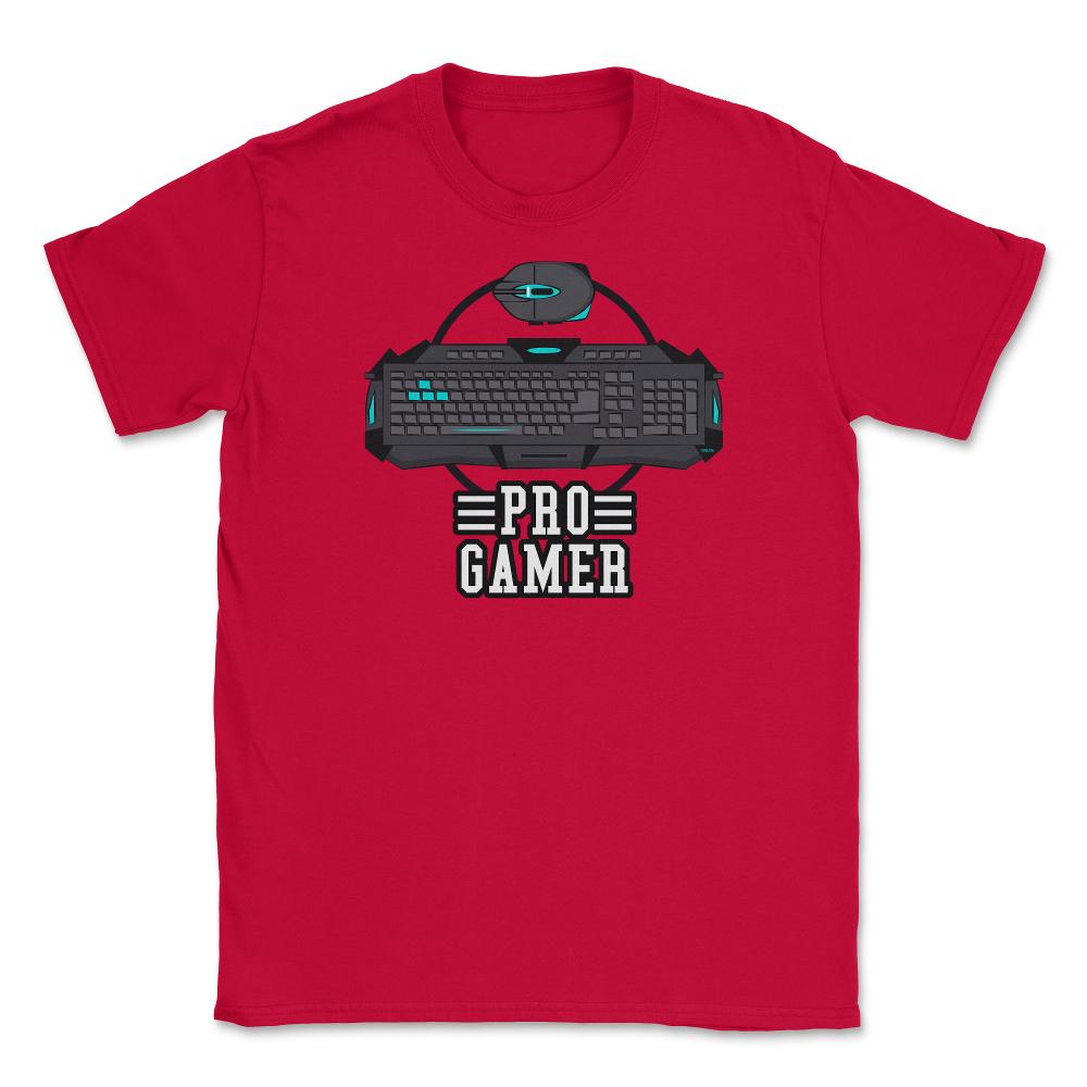 Pro Gamer Keyboard & Mouse Fun Humor T-Shirt Tee Shirt Gift Unisex - Red