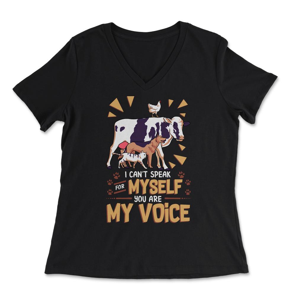 I Can’t Speak For Myself You Are My Voice Retro Vintage design - Women's V-Neck Tee - Black