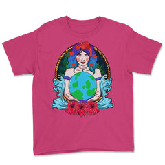 Mother Earth Guardian Holding the Planet Gift for Earth Day graphic - Heliconia