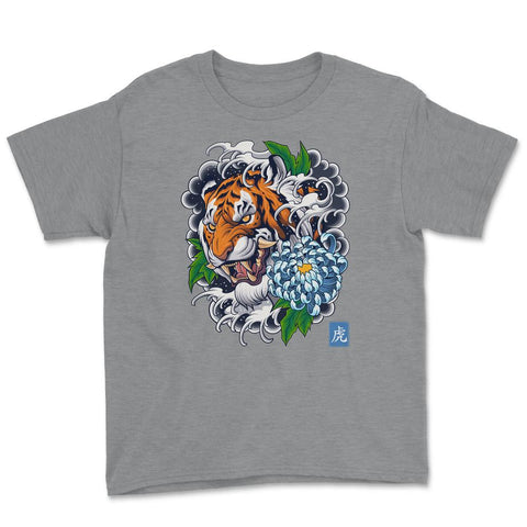 Year of the Tiger Retro Vintage Tattoo Style Art graphic Youth Tee - Grey Heather