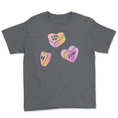 Candy In Hearts Form Negative Messages Funny Anti-V Day product Youth - Smoke Grey