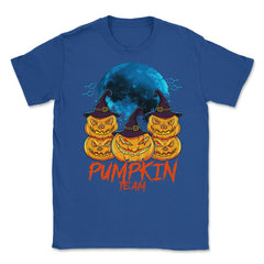 Pumpkin Team Spooky Jack O-Lantern Halloween Unisex T-Shirt - Royal Blue