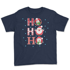 HO HO HO Christmas Funny Humor T-Shirt Tee Gift Youth Tee - Navy