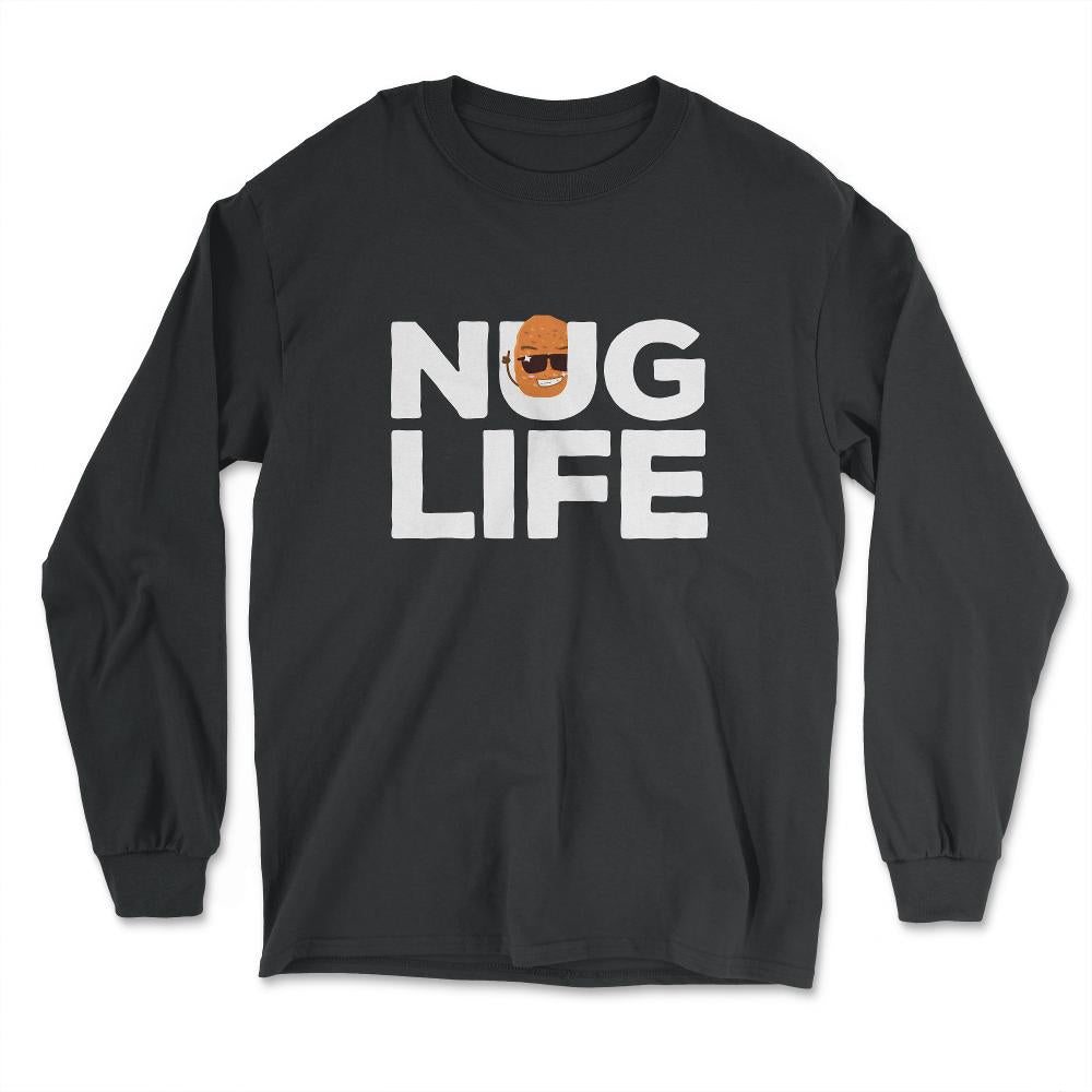 Nug Life Kawaii Chicken Nugget Hilarious Character graphic - Long Sleeve T-Shirt - Black