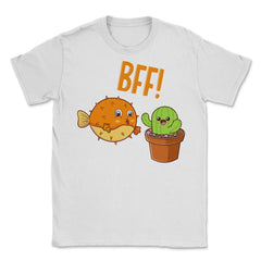 Cactus & Puffer Fish BFF! Funny Bestie Kawaii Friends product Unisex - White