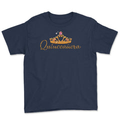 15 Year Old Vintage Quinceanera Crown Birthday Girl Cute print Youth - Navy