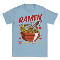 Ramen Bowl 10% noodles 90% love Japanese Aesthetic Meme graphic - Light Blue