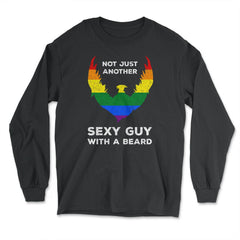 Not Just Another Sexy Guy with a Beard Rainbow Flag Funny product - Long Sleeve T-Shirt - Black