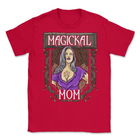 Magical Mom Funny Occult Vintage Halloween Unisex T-Shirt - Red
