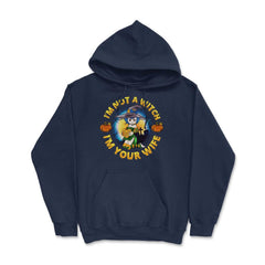 I am not a Witch I am Your Wife Funny Halloween Hoodie - Navy