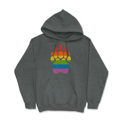 Bear Rainbow Flag Paw Gay Pride design Hoodie - Dark Grey Heather