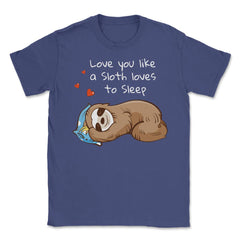 Sleepy & happy Sloth Funny Humor T-Shirt Unisex T-Shirt - Purple