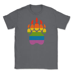 Bear Rainbow Flag Paw Gay Pride design Unisex T-Shirt - Smoke Grey