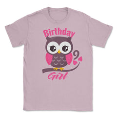 Owl on a tree branch Character Funny 9th Birthday girl product Unisex - Light Pink