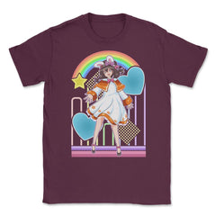 Lolita Fashion Themed Bunny Girl Anime Design print Unisex T-Shirt - Maroon