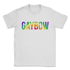 Gaybow Rainbow Word Gay Pride Month t-shirt Shirt Tee Gift Unisex - White