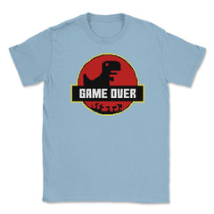 Game Over Back to Retro Dinosaur Shirt Gift T-Shirt Unisex T-Shirt - Light Blue