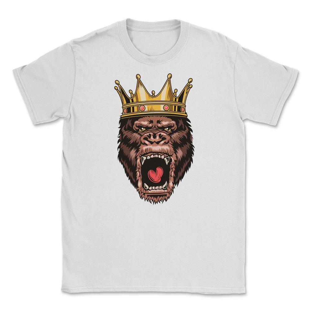 King Gorilla Head Angry Great Ape Wearing A Crown Design product - White