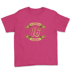 Sixteen Squad 16th Birthday Banner Sweet Sixteen Design print Youth - Heliconia