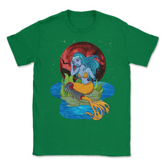 Zombie Mermaid Funny Halloween Trick or Treat Gift Unisex T-Shirt - Green