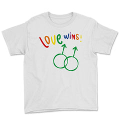 Love wins! Men t-shirt Gay Pride Month Shirt Tee Gift Youth Tee - White