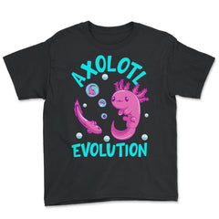 Funny Axolotl Lover Mexican Salamander Evolution design - Youth Tee - Black