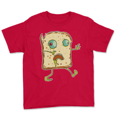 Zombie Bread Funny Halloween Character Trick'Treat Youth Tee - Red