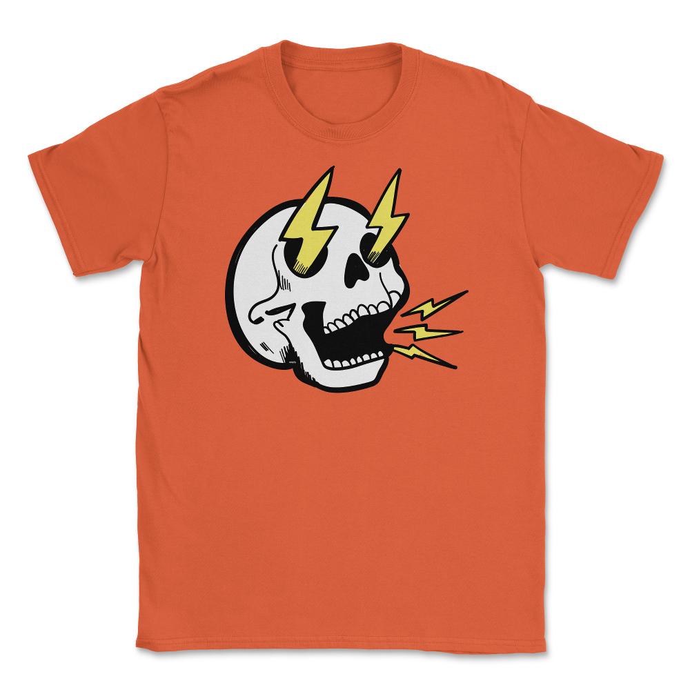 Electrifying Skull Halloween T Shirts & Gifts Unisex T-Shirt - Orange