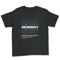 Demiboy Definition Male & Agender Color Flag Pride print - Youth Tee - Black