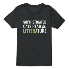 Sophisticated Cat Reading a Book Funny Gift product - Premium Youth Tee - Black