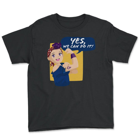 Yes, we can do it! Anime Teen Youth Tee - Black