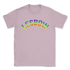 Lesbow Rainbow Word Arc Gay Pride t-shirt Shirt Tee Gift Unisex - Light Pink