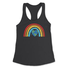 Bohemian Rainbow Earth Day Awareness Environmental Heart product - Black