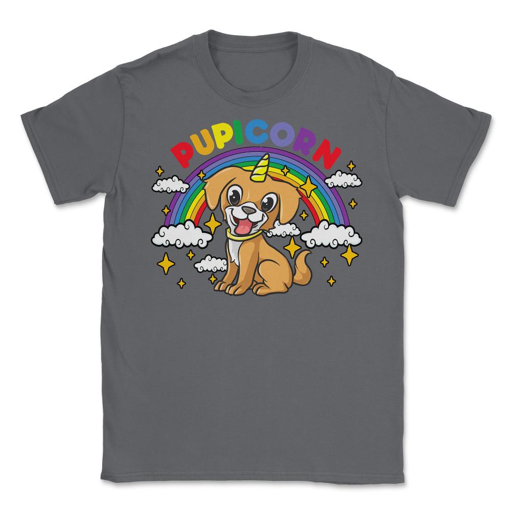 Gay Pride Rainbow Pupicorn Funny Puppy Unicorn Gift graphic Unisex - Smoke Grey