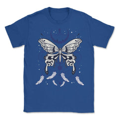 Butterfly Dreamcatcher Boho Mystical Esoteric Art print Unisex T-Shirt - Royal Blue