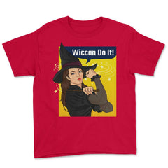 Rosie the Riveter Wiccan Do It! Feminist Witch Retro product Youth Tee - Red