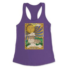 The Sun Cat Arcana Tarot Card Mystical Wiccan design Women's - Purple