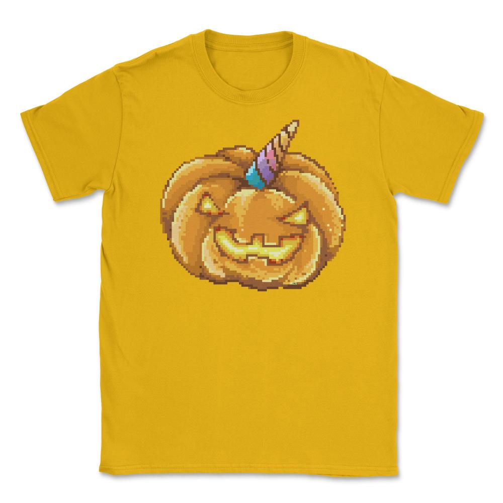 Jack O Unicorn Pumpkin Halloween T Shirt Gifts Unisex T-Shirt - Gold