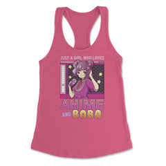 Just A Girl Who Loves Anime And Boba Gift Bubble Tea Gift graphic - Hot Pink