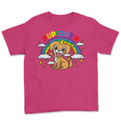 Gay Pride Rainbow Pupicorn Funny Puppy Unicorn Gift graphic Youth Tee - Heliconia