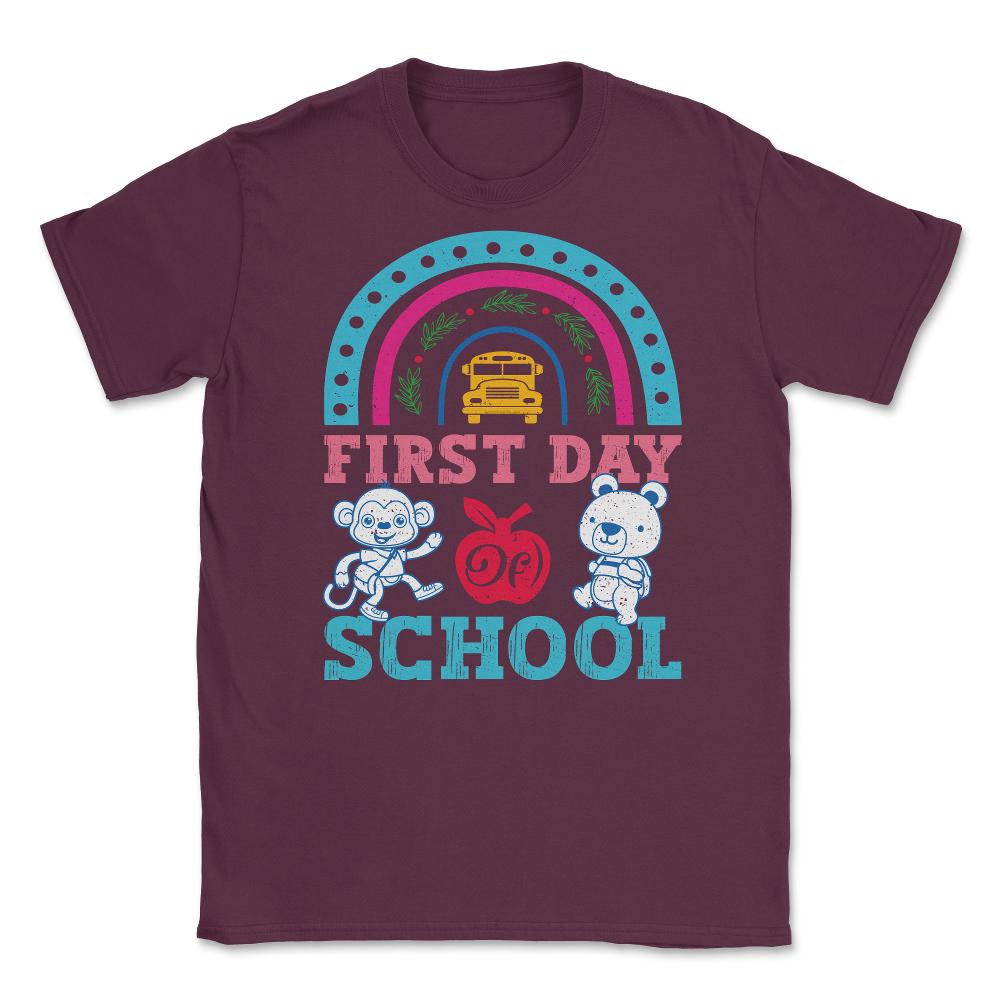 Welcome Back To School First Day of School Teachers & Kids print - Maroon