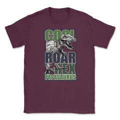 T Rex Papasaurus Unisex T-Shirt - Maroon