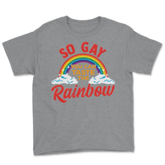 So Gay You Can Taste the Rainbow Gay Pride Funny Gift print Youth Tee - Grey Heather