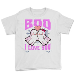 Boo Ghost Couple Cute Ghosts Funny Humor Halloween Youth Tee - White