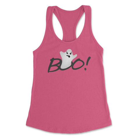 Boo! Ghost Humor Halloween Shirts & Gifts Women's Racerback Tank - Hot Pink