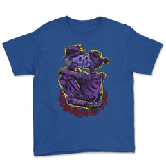 Kissing Skeletons Halloween / Day of the Dead Gift Youth Tee - Royal Blue