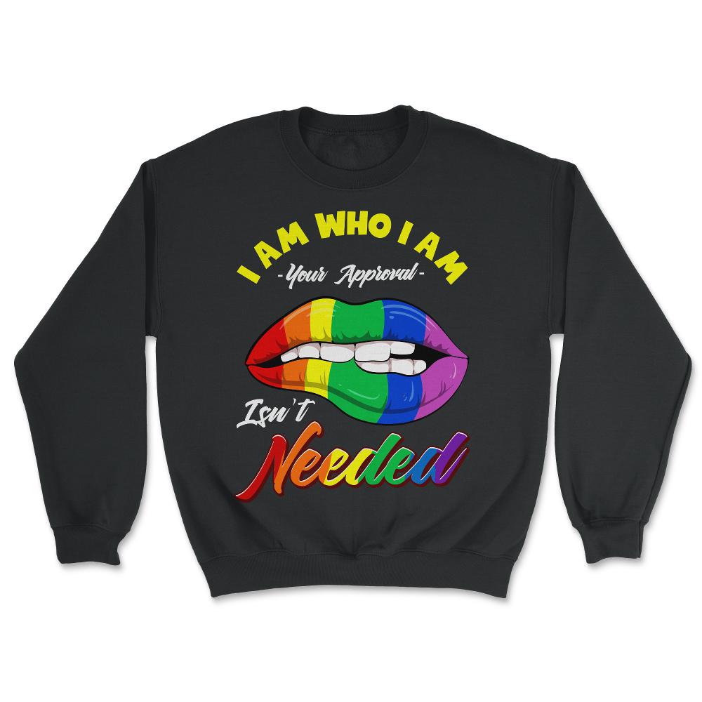 Gay Rainbow Lips Pride Equality Gift print - Unisex Sweatshirt - Black
