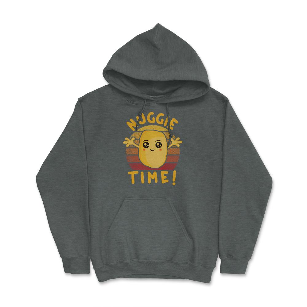Nuggie Time! Happy Kawaii Chicken Nugget With Open Arms product Hoodie - Dark Grey Heather