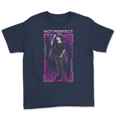 Bad Anime Boy Not Perfect Vaporwave Style Streetwear design Youth Tee - Navy
