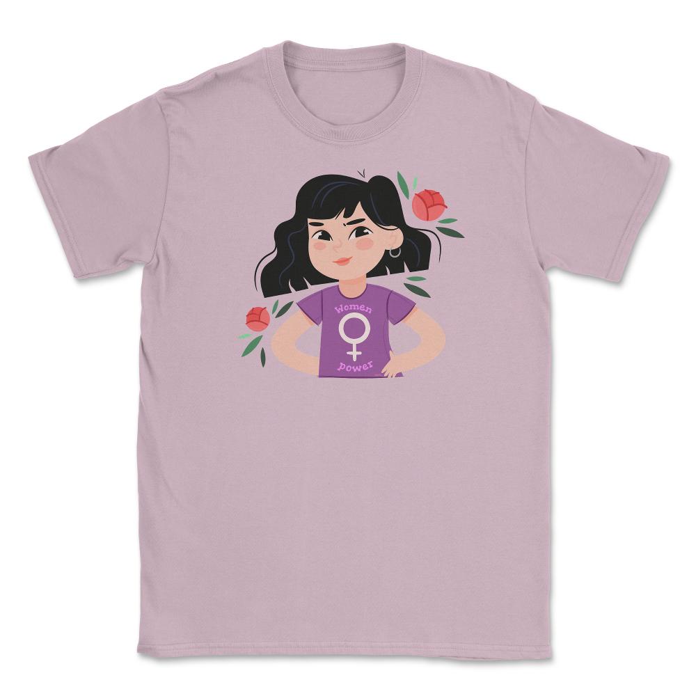 Women Power Girls T-Shirt Feminism Shirt Top Tee Gift Unisex T-Shirt - Light Pink